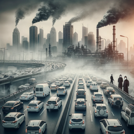photo_of_a_city_skyline_shrouded_in_smog_with_people_wearing_masks_signifying_the_problem_of_air_pollution._cars_are_stuck_in_a_traffic_jam