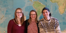 Geography Honors Students Kristen Hiatt, Stella Jones, and David Urbina