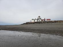 View of the Puget Sound and Discovery Park Lighthouse in Seattle