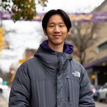 UW student Edwin Bai on University Way in Seattle