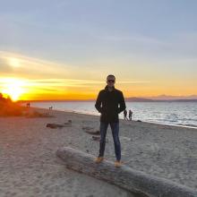 Photography of Student Henry James Campion Standing on the Beach at Alki in West Seattle